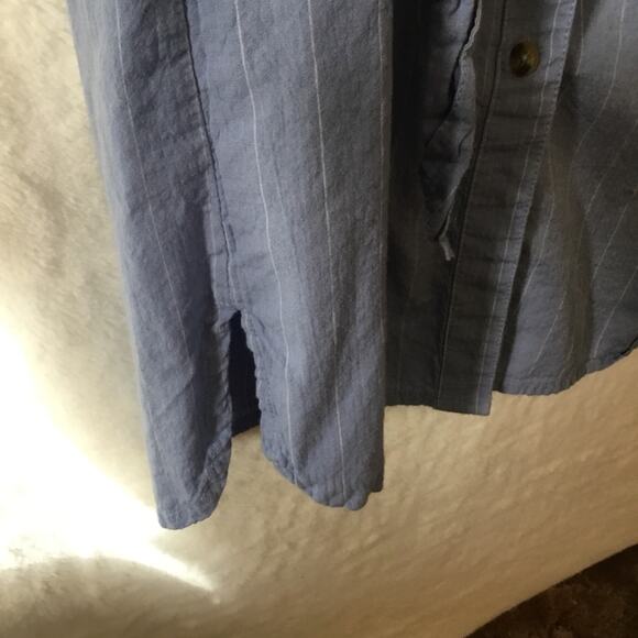 MNG Blue with White Striped Button Dress - Picture 5 of 14